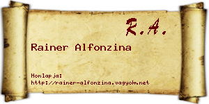 Rainer Alfonzina névjegykártya